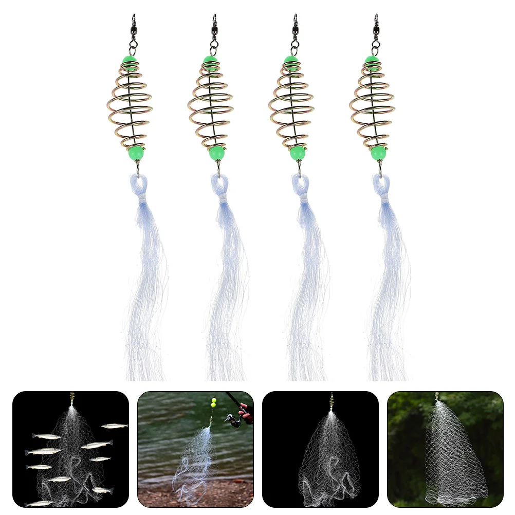 

4 Pcs Fishing Net Angling Accessory Supply Outdoor Portable Trap Multi-function Wear-resistant Mesh