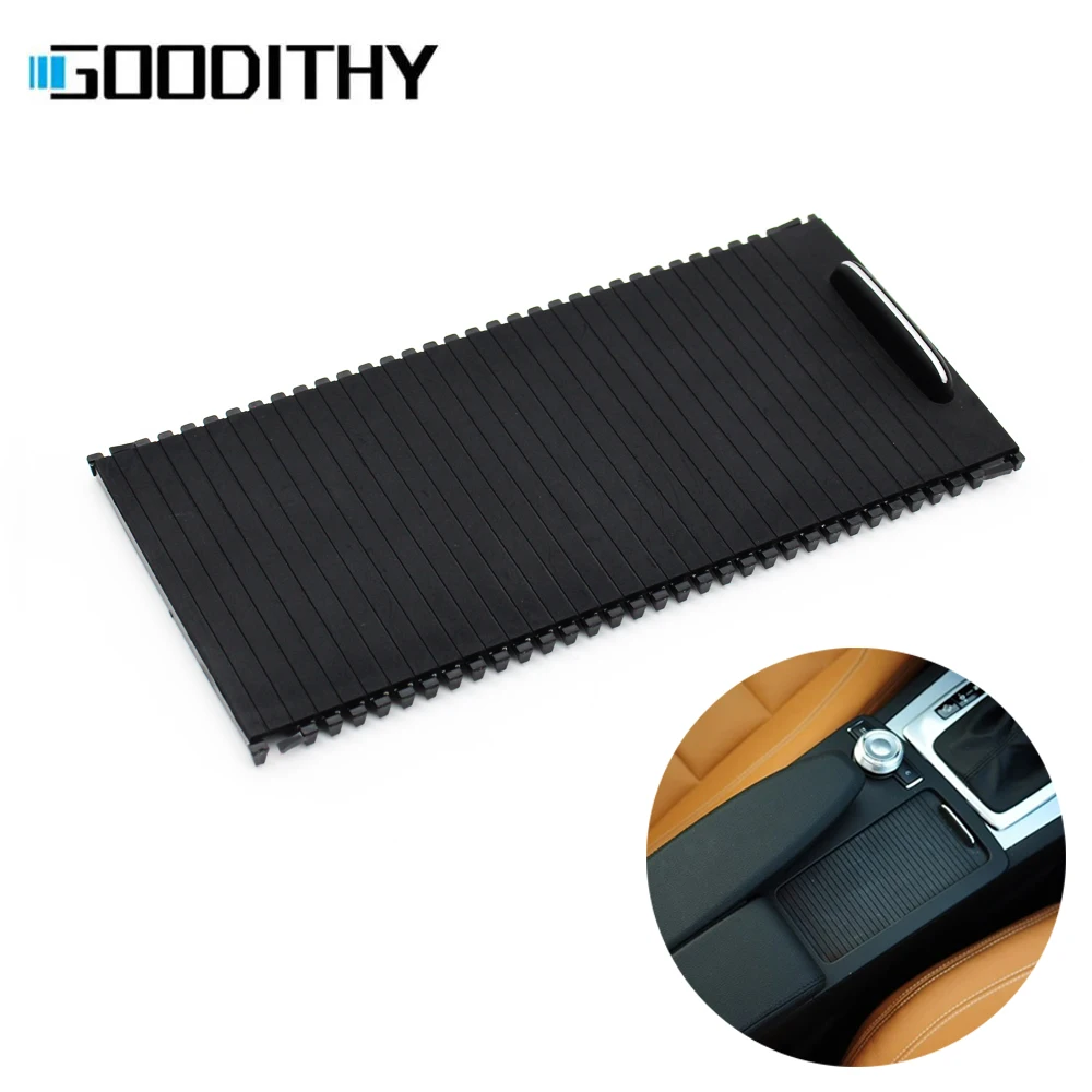 Drink Cup Holder Cover Car Console Cup Holder Blind Cover Zipper Rolling Curtain For Mercedes Benz W204 C Class W212 E Class C180 C200 C220 E200 E260