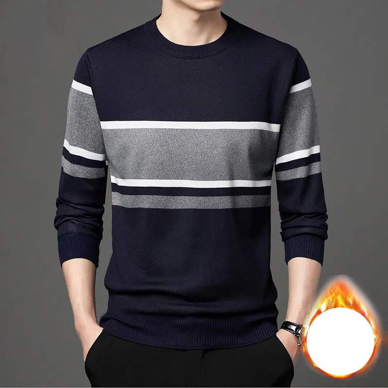 Winter KPOP Fashion Style Harajuku Slim Fit Tops Loose Casual All Match Plush Thickening Knitwear Insert Long Sleeve Sweaters