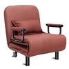 Convertible Sofa Bed Folding Arm Chair Sleeper Leisure Recliner-Brown 1