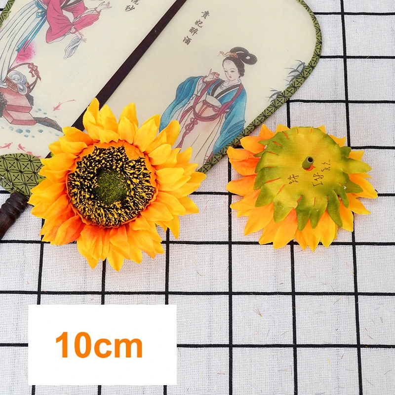 Sunflower Head Artificial Flower Decorations - Pack of 5/10/20 for Home and Window Décor
