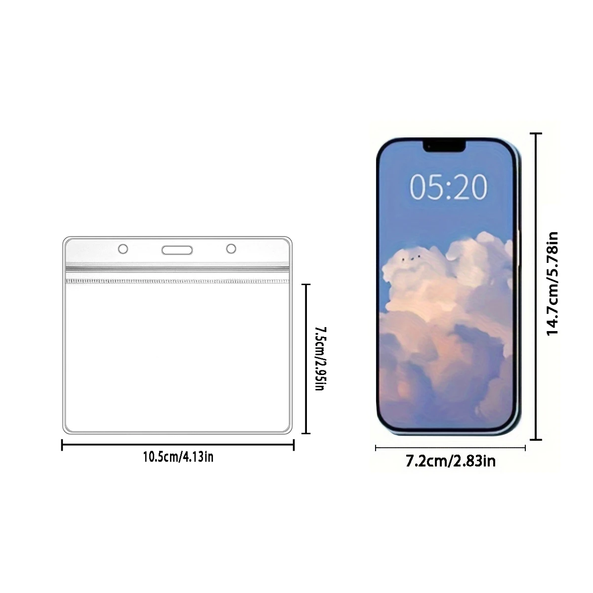 Badge Holder 10pcs Transparent horizontal ID card holder badge sealed waterproof