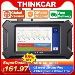 MUCAR CS90 Engine System OBD2 Scanner Diagnostic Tool 28 Reset Service Lifetime Free Upgrade Automotive Code Reader