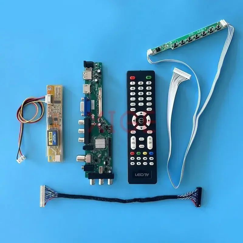 

Controller Card Fit LP164WD1-TLA1 LQ164D1LD4A LVDS-30Pin 1CCFL USB+HDMI+VGA+AV+IR DVB Signal Digital LCD Screen 1600*900 DIY Kit