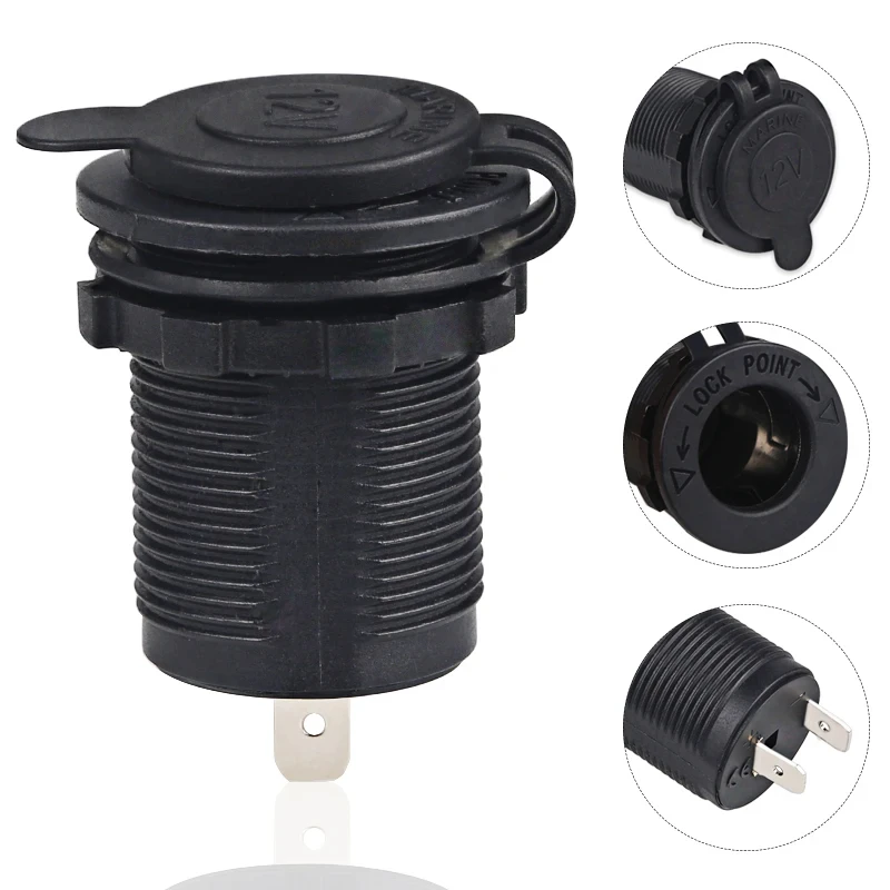 4 Colors Cigarette Lighter Socket 12V-24V Waterproof Plug Power Outlet Adapter Car Accessories for Marine Boat Motorcycle Truck 2