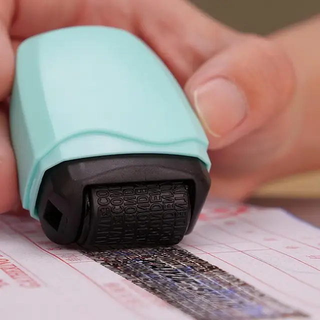 Timbro Antifurto Autoinchiostrante - Rullo Per Protezione Dati Personali E Privacy, Blu - Foto 11