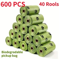 30/600 Pcs Dog Poop Bags for dog Large Cat Waste Bags Doggie Outdoor Home Clean Refill Garbage Bag Pet Supplies 15 Bags/ Roll 1