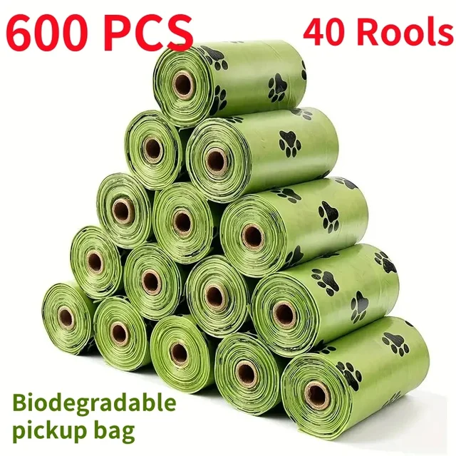 30/600 Pcs Dog Poop Bags for dog Large Cat Waste Bags Doggie Outdoor Home Clean Refill Garbage Bag Pet Supplies 15 Bags/ Roll 1