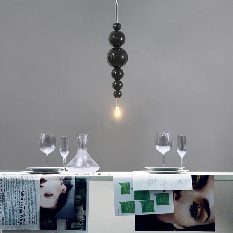 Post-Modern Led Ceiling Chandelier Lights For Dining Room Kitchen Living Room Bedroom Creative Black Gourd Pendant Ceiling Lamp