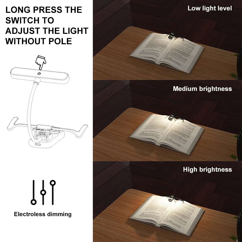 Rechargeable Music Stand Light LED Clip On Piano Lamp Book Lamp for Piano Orchestra Bookworms