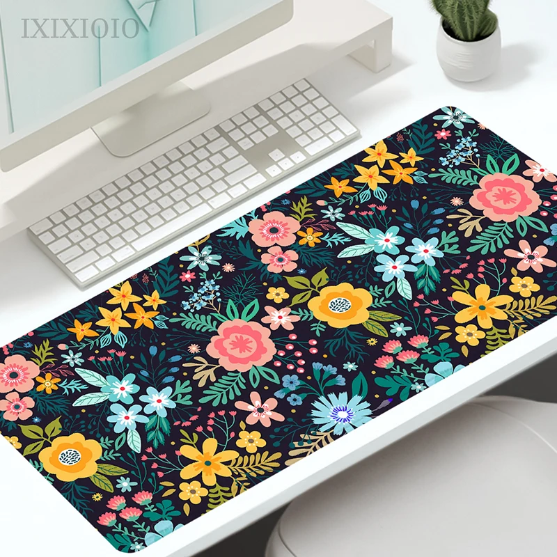Borracha Natural Gaming Mouse Pad Folhas de Plantas Verdes xl Computador Personalizado Mousepad Tapete do Escritório Soft Desktop Playmat Xxl - Imagem 3