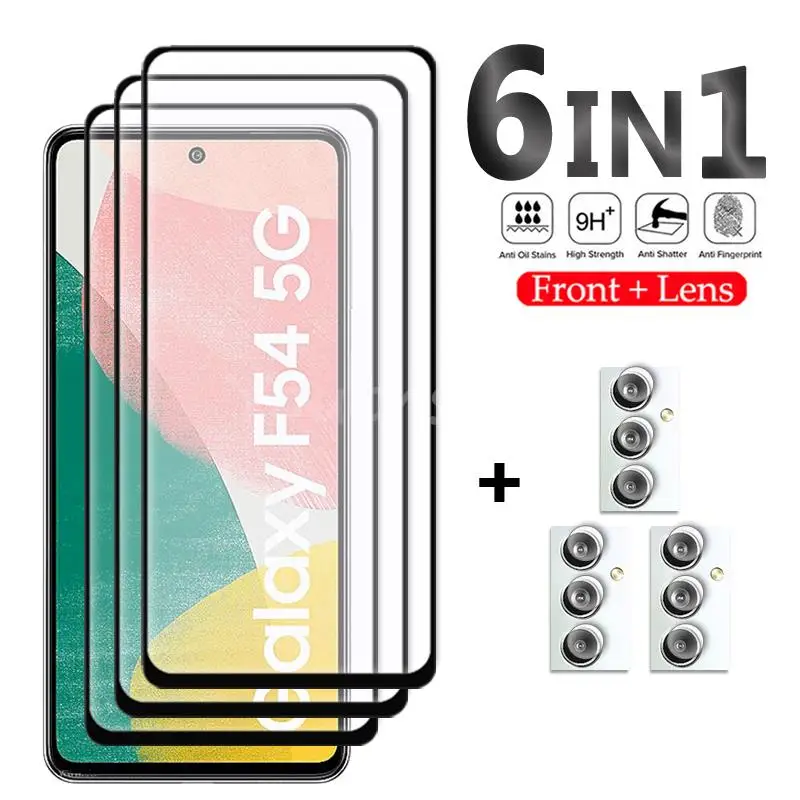 

For Samsung Galaxy F54 Glass Screen Protector Film Glass For Samsung F54 Tempered Glass Full Glue Lens Film Galaxy F54