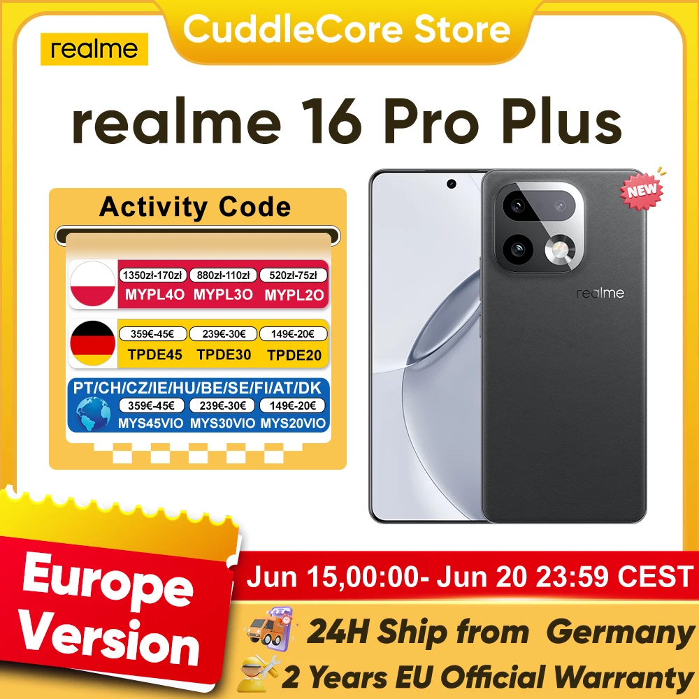 Smartfon realme 16 Pro Plus 5G z Polski za $364.13 / ~1404zł