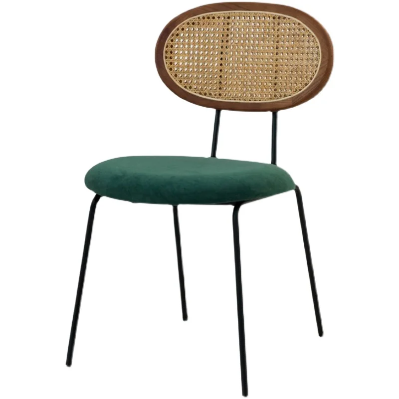 

Обеденный стул с плетением винограда, современный тканевый художественный стул, креативный магазин молочного чая, красная железная рамка, стул со спинкой