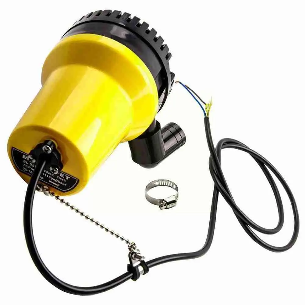 12V Bilge Pump Submersible 1620GPH 6000L/H Clean Dirty Automatic Pool Water Pond Marine Household Bilge Boat Flood Pumping K4L0 bilge pump