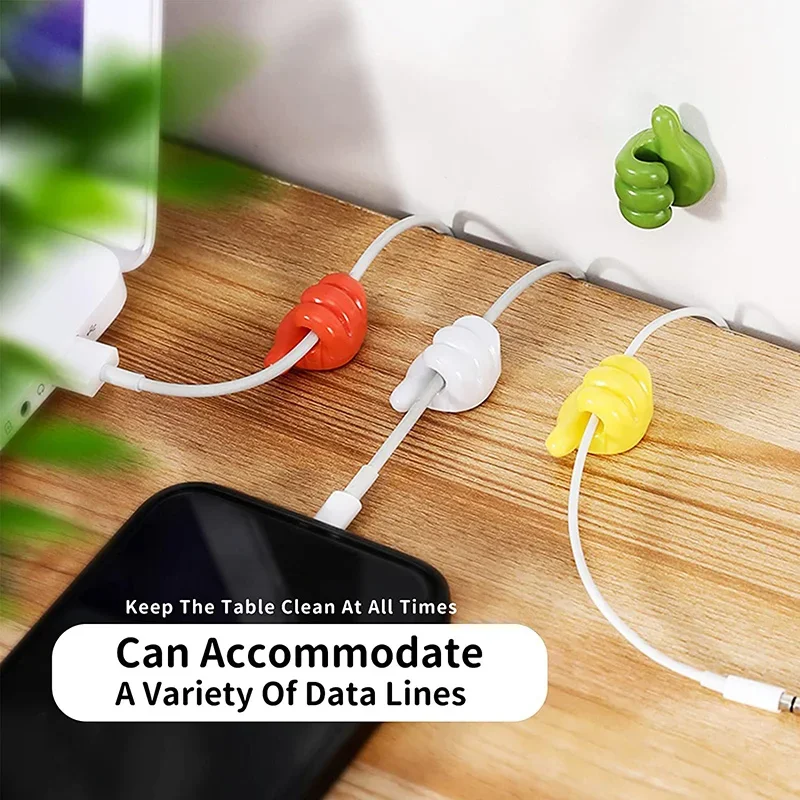 Peace Silicone Thumb Self-Adhesive Desk/Wall Hook Sets 2