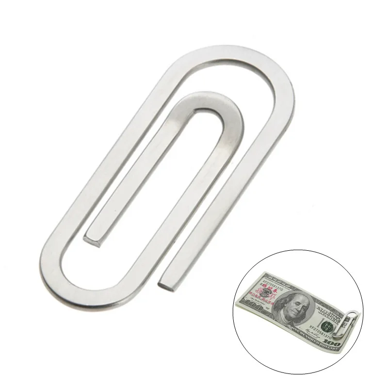 Credit Card Holder Metal Money Clip Stainless Steel Multi-Function Men Paper Clip Holder Folder Portfolio