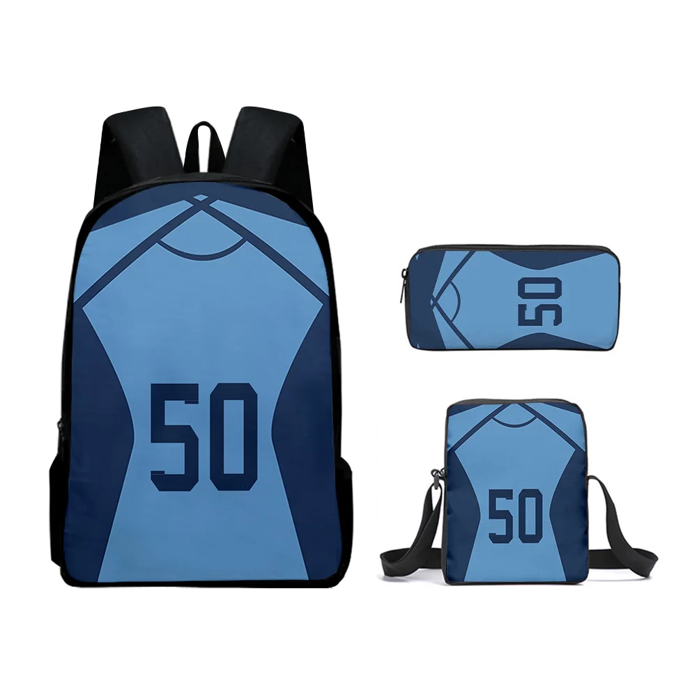 

Классическая новинка, забавный bluelock с 3D принтом, 3 шт./комплект, школьные ранцы для учеников, рюкзак для ноутбука, Наклонная Сумка через плечо, ранцы