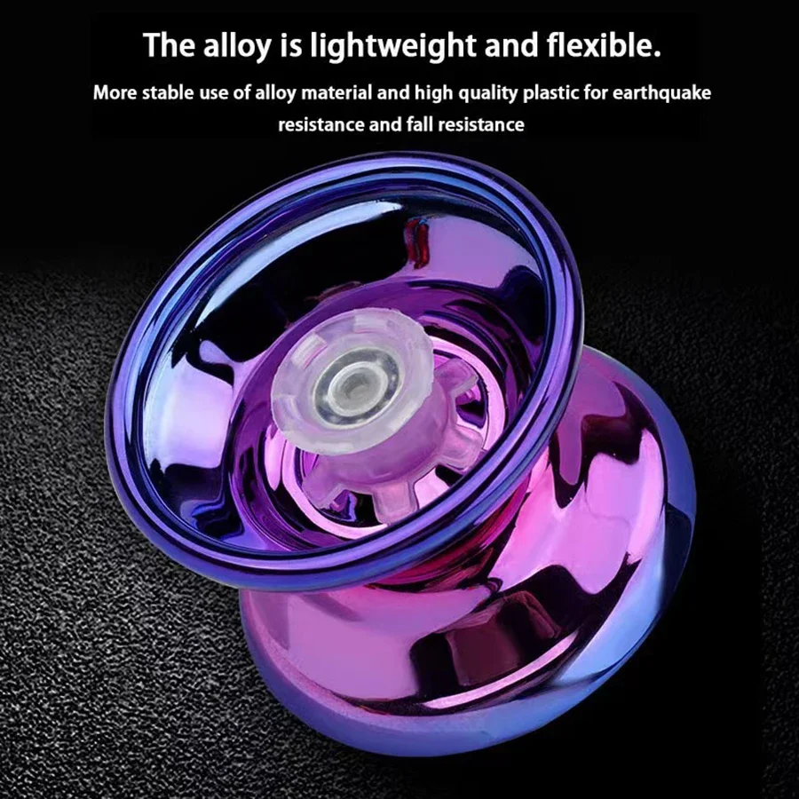Professional Aluminum Alloy Yoyo Ball for Beginners Adults Kids Competitive Trick Yoyo with Bearing String Accessories Toy Gift