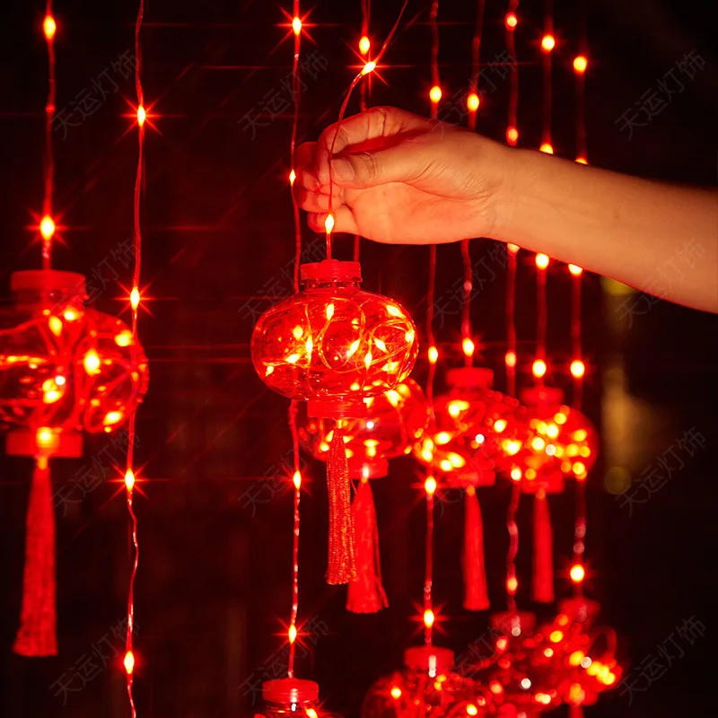 

2023 New Year Decorative Light Copper Wire Lantern Led Light String New Year Small Lantern Light Atmosphere Light String