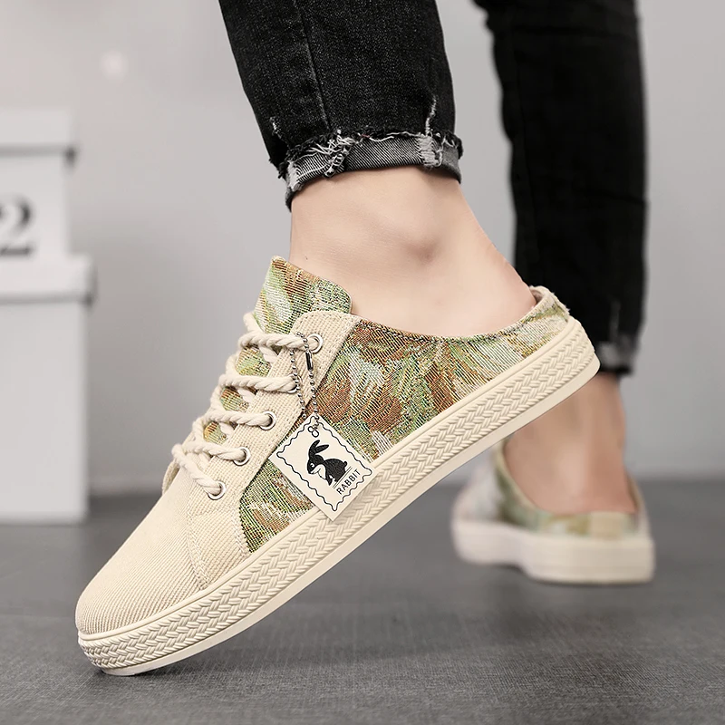 Fashion Casual Shoes for Men Summer Half Slippers Platform Male Sport Shoes Outdoor Slip on Walking Shoes Lightweight Sneakers 6