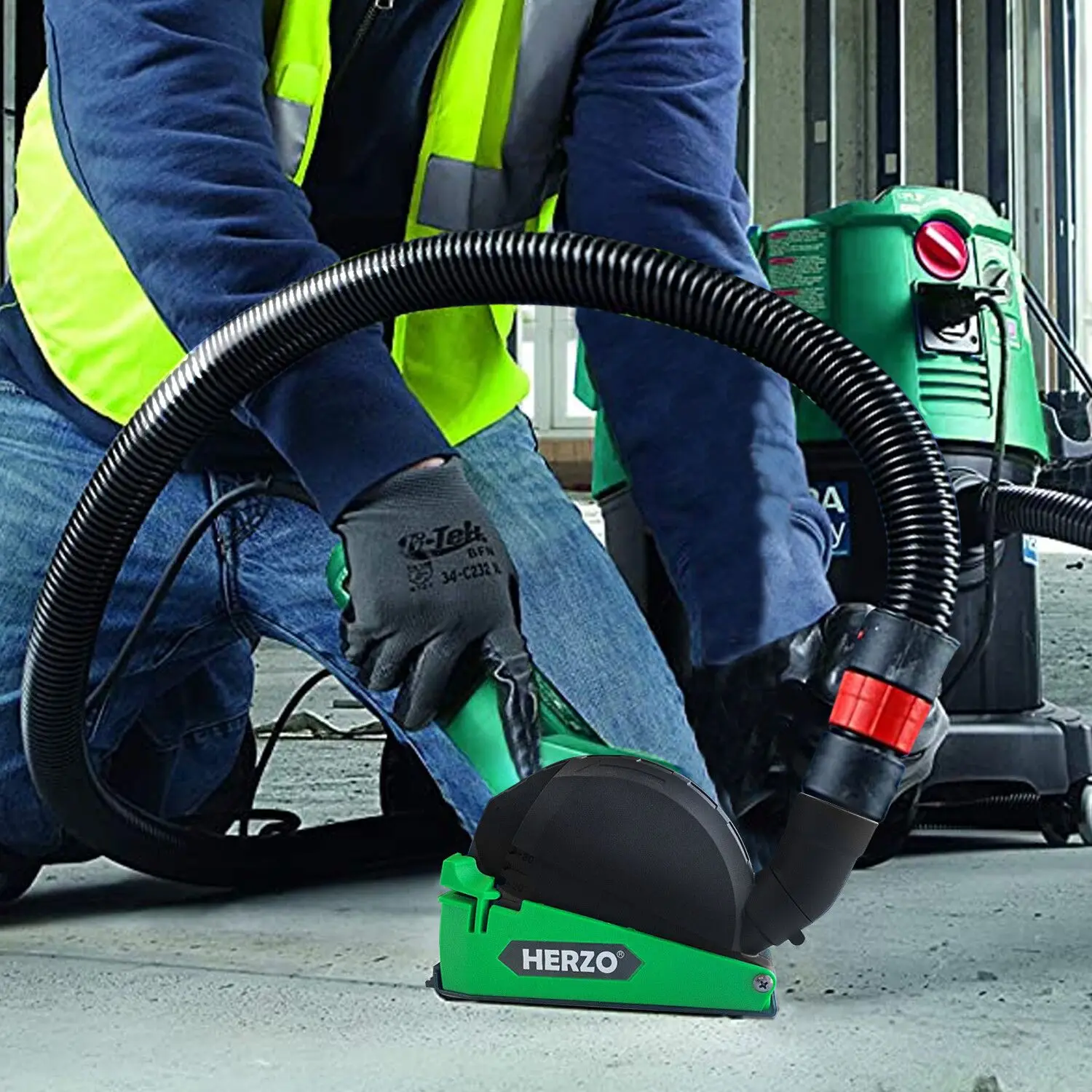 HERZO 2PCS 5Inch/125MM Dust Shroud Kit Grinding and Cutting Dust Collector Angle Grinder Cover Attachment