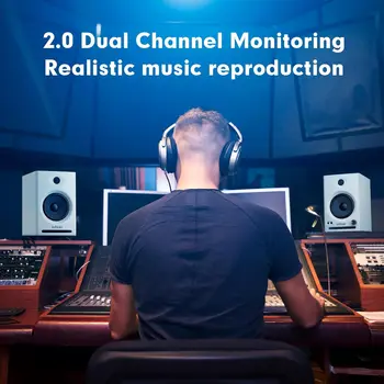 Ortizan C7 Dual-Mode 2.0 Studio Monitors, Active Monitor Speakers for Near Field Music Production, Bluetooth Computer Speakers 6