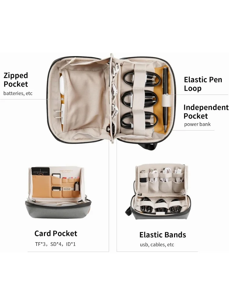 Borsa Organizer PGYTECH Tech Impermeabile per Piccoli Elettronici, Cavi e Batterie per Telefoni - immagine 2
