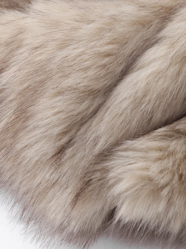 Warm Fluffy Faux Fur Jacket Coat Women Loose Long Sleeve V-neck Female Cardigan 2024 Winter Fashion Lady Overcoat Streetwear 6