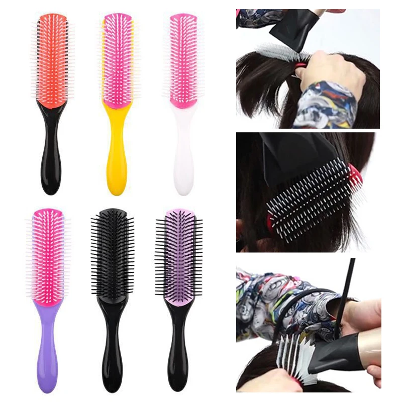 

Hairdressing Combs Air Cushion Straightening Combs Styling Tools Nine Row Combs Comfortable Elastic Detachable Massage Combs