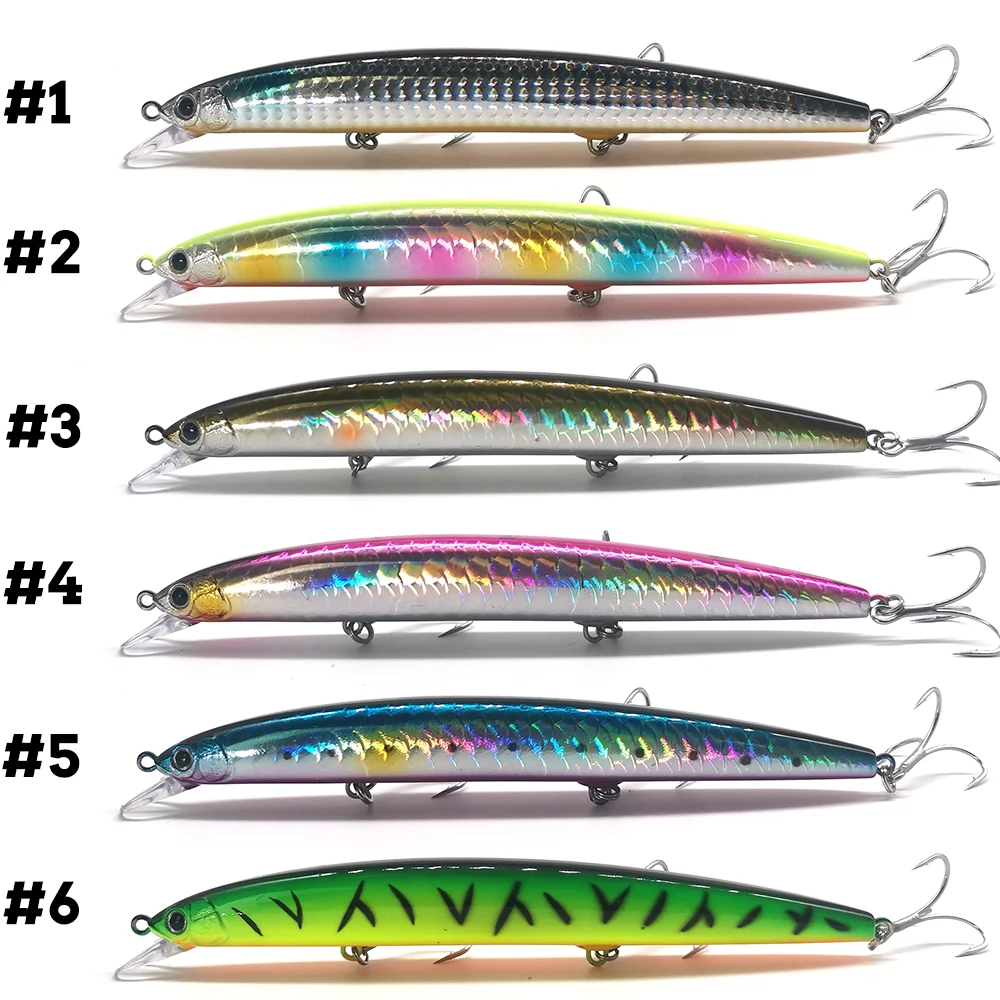CASTFANATIC 24g 140mm Slow Sinking Minnow Jerkbait Lure AS140S Big Artificial Bait Saltwater Sea Bass Pike Fishing Free Shipping 3