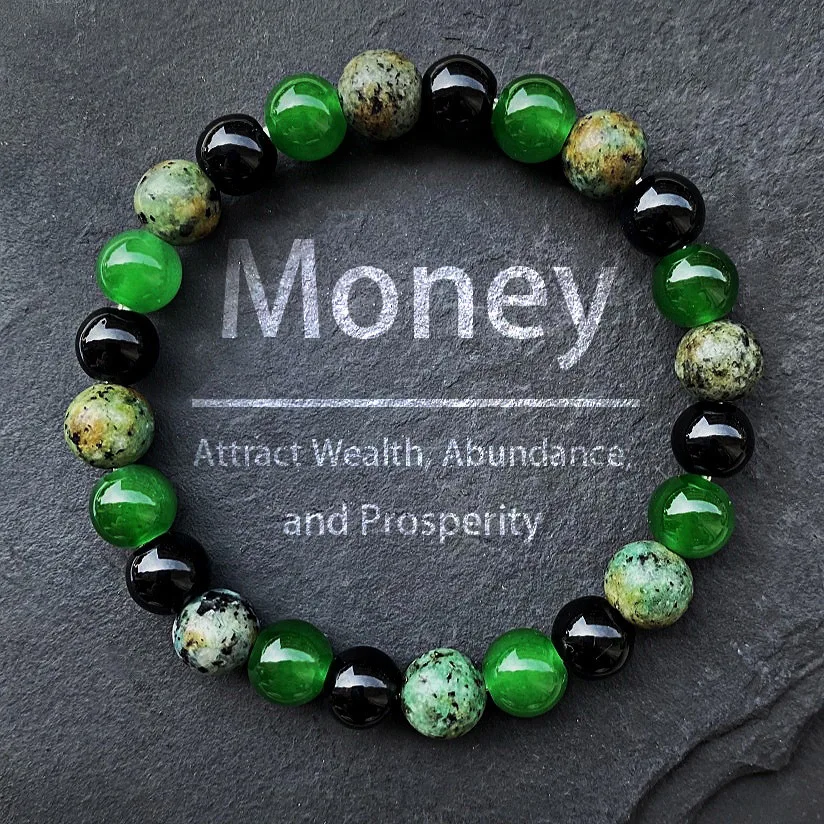 Chic 8mm Green Beaded Bracelet - Handmade Elastic Design - Perfect Gift Choice