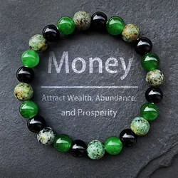 Chic 8mm Green Beaded Bracelet - Handmade Elastic Design - Perfect Gift Choice (Green)