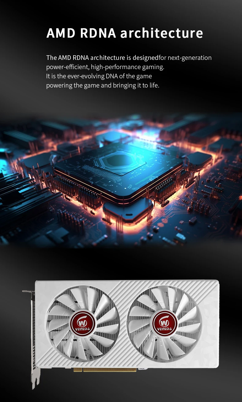 VEINEDA Graphics Card RX580 8GB PC Gaming GDDR5 256Bit PCI Express 3.0 ×16 GPU Computer Video Card placa de video 6 S154e41a2376042e5b44b11d10f8d22dc9
