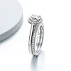 DEZO All Moissanite Engagement Rings Set For Her Total 1.42ct Solid 925 Silver Round Cut VVS D Color GRA Certificate 4