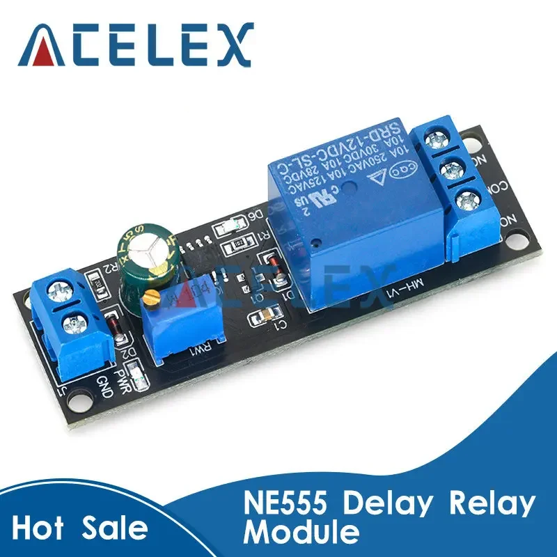 DC 12V Timer Delay Relay Shield Module NE555 Timer Switch Adjustable Controller Module 0 to 10 Second 0~10S Car Oscillator