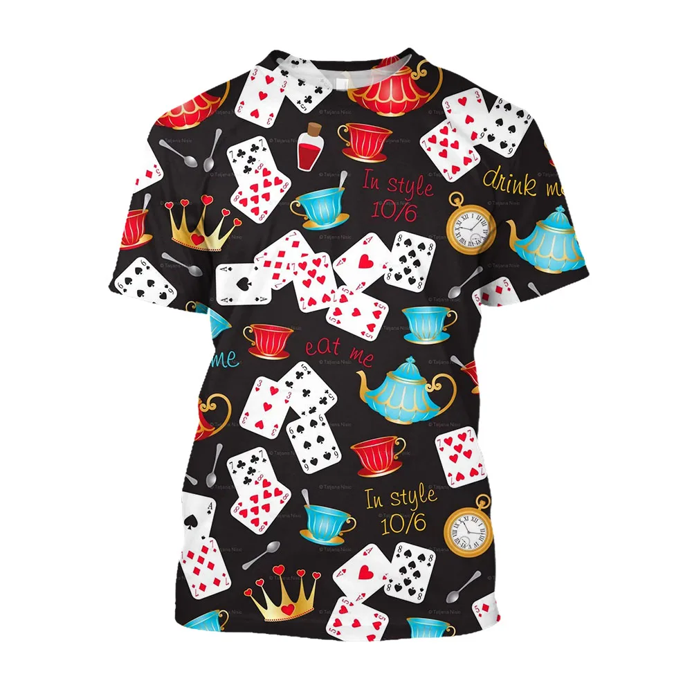 JumeastCasinoAestheticTshirtsForMen3DPokerCardGamePrinted