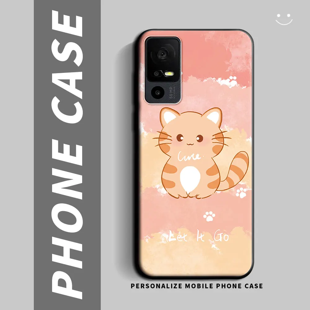 Cartoon Cute Cat Flower Shockproof Silicone Soft Phone Case - Stylish Protective Back Cover