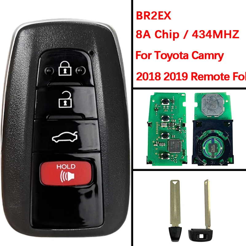 Toyota Camry Smart Key 2018-2019 Fob 4 Buttons 8A Chip ASK 434MHz HYQ14FCC BR2EX 1
