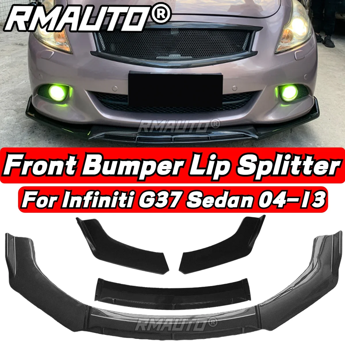 

G25 Lip G37 Lip Car Front Bumper Splitter Spoiler Lip Diffuser Bumper Guard Body Kit For Infiniti G25 G37 2004-2013 Accessories