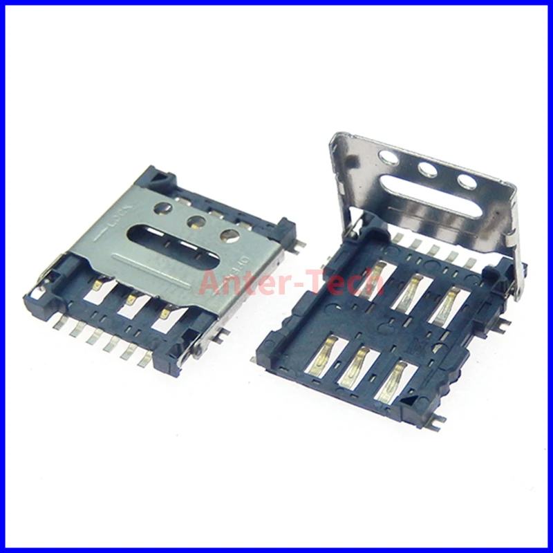 5 Pz/Originale Per Micro Nano Sim Flip 6Pin Card Socket Child Smart Watch Connector Slot Vassoio Holder Adapter