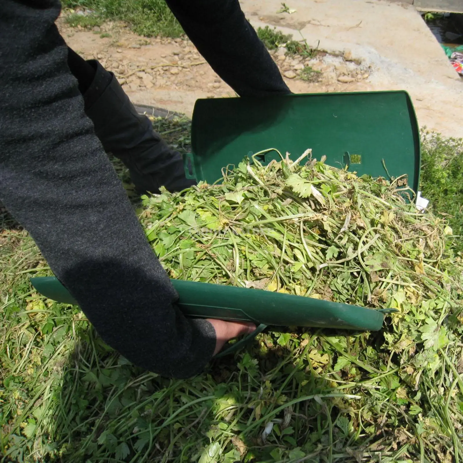 Cucharas de hojas ligeras, rastrillos de mano, garras de mano, recogedor de basura portátil, 1 par para limpieza de jardín, recortes de césped de patio