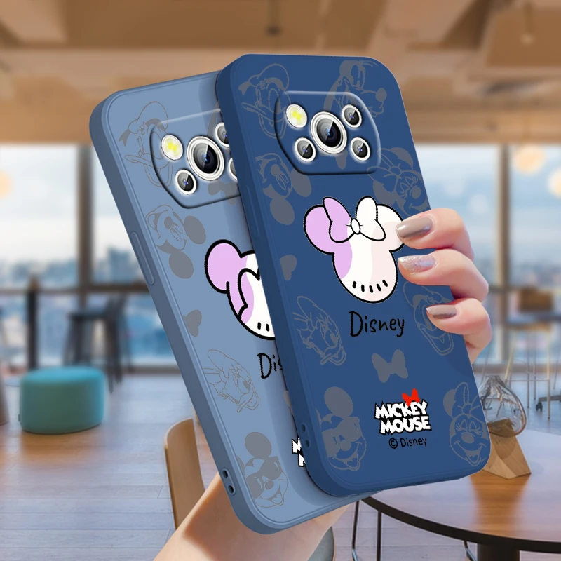

Disney Mickey Mouse For POCO C50 C40 X4 M5S F4 M4 X3 F3 M3 C3 Pro GT NFC 4G 5G Liquid Rope Phone Case