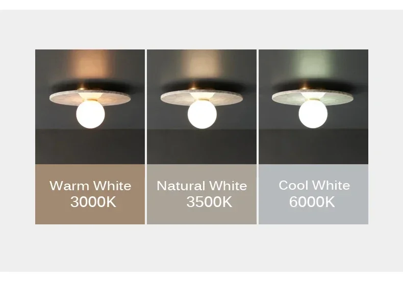 Nordische Marmor-Deckenleuchte Weiß Schwarz Grün Halb-Einbau-Beleuchtung Flur Wohnzimmer Schlafzimmer Kleine Deckenlampe – Detail 3