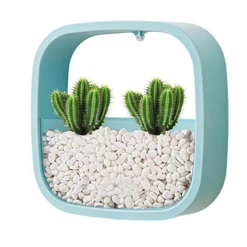 Wall Hanging Succulent Planter Square Flower Pot Indoor Air Plant Vertical Container Wall Mounted Hanging Vase Home Wall Decor 2