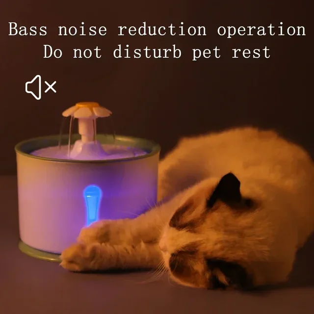 Cat Automatic Water Fountain Built-in Activated Carbon 2.4L Water Dispenser Silent Drinking USB Charge Electric Pet Feeder Bowl 3