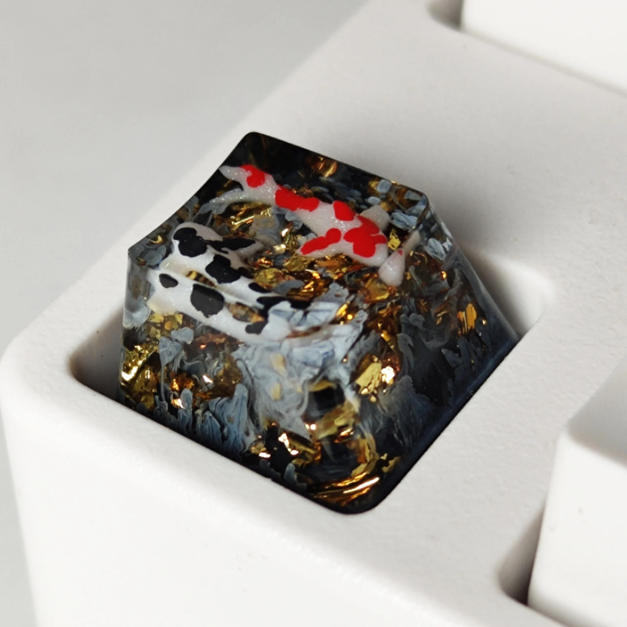 Handmade Keycaps para Cherry mx Switch Gamer Cenário Personalizado Koi Resina Keycaps 1u Teclado Retroiluminado Mecânica Rgb Substituir