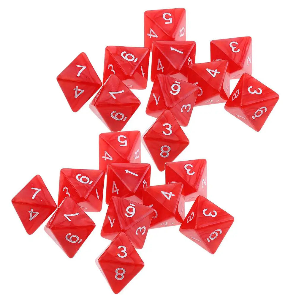 20pcs 8 Sided Dice D8 Polyhedral Dice for playing Games Gift Red