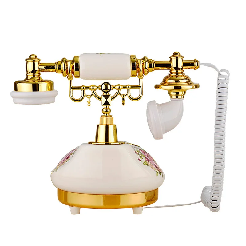 Vintage telephone, European ceramic fixed telephone, landline ceramic antique telephone