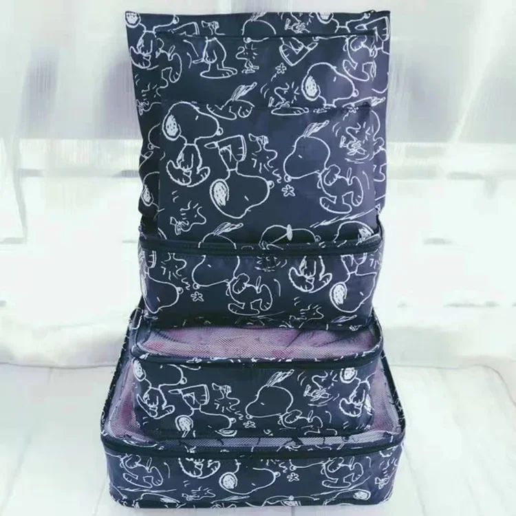 6pcs Snoopy Waterproof Travel Storage Bag Clothes Storage Set Handbag Travel Bag Coin Purse Underwear Bag Organizer 3